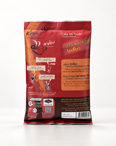 Khao Shong Iced Black Instant Coffee | Strong & Refreshing Taste | 10 Sachets/Pack (400 Grams)
