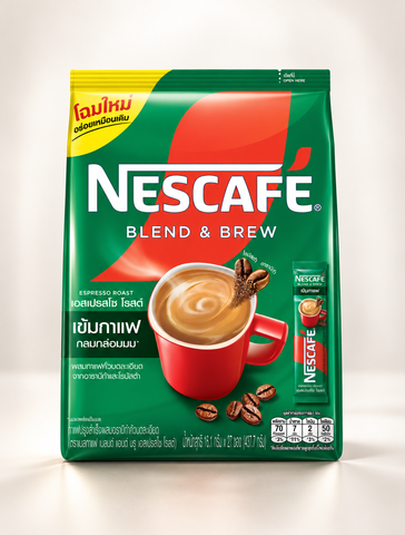 Nescafe Blend & Brew Espresso Roast Instant Coffee | 27 Sachets/Pack (405 Grams)