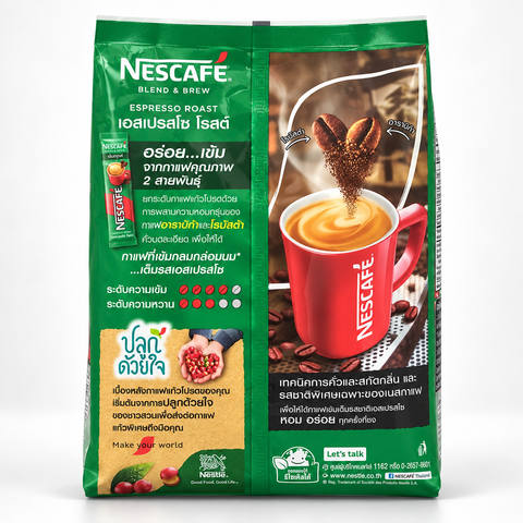 Nescafe Blend & Brew Espresso Roast Instant Coffee | 27 Sachets/Pack (405 Grams)