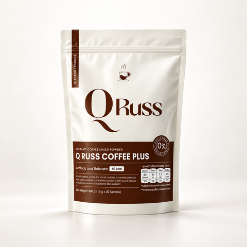 Instant Coffee Mixed Powder Q Russ Coffee Plus - A | 30 Sachets/Pack (450 Grams)