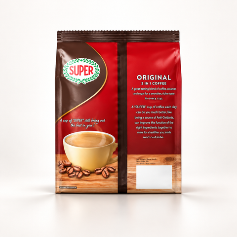 Super Original 3 in 1 Instant Coffee, By febora | 25 Sachets/Pack (625 Grams)